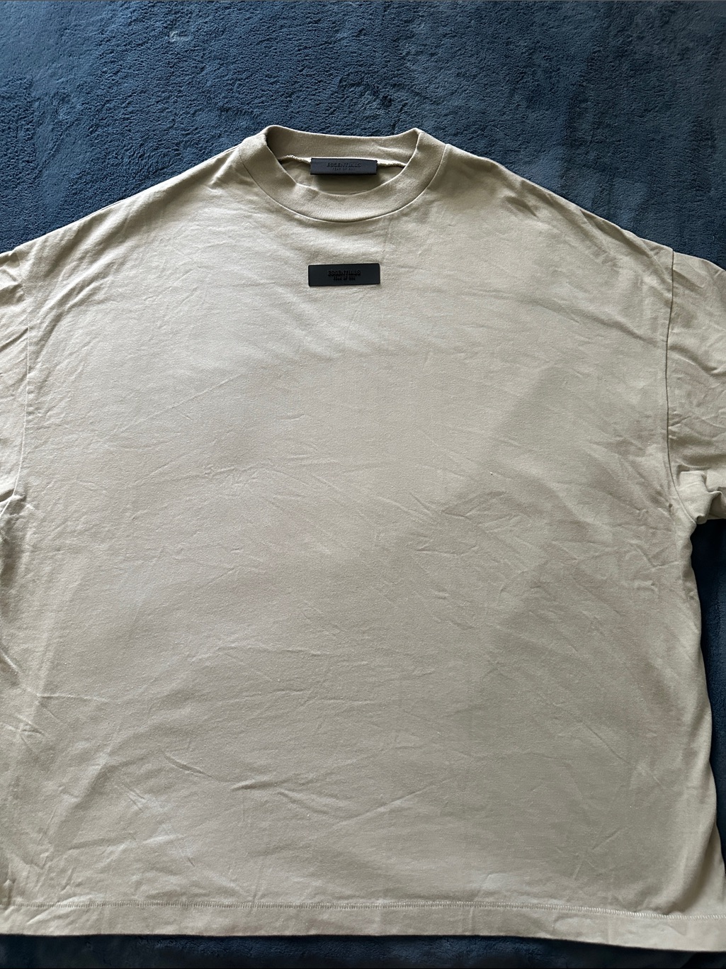 Essentials Beige Minimal Logo Crewneck